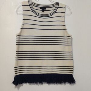 J. Crew Cream and Navy Striped Top